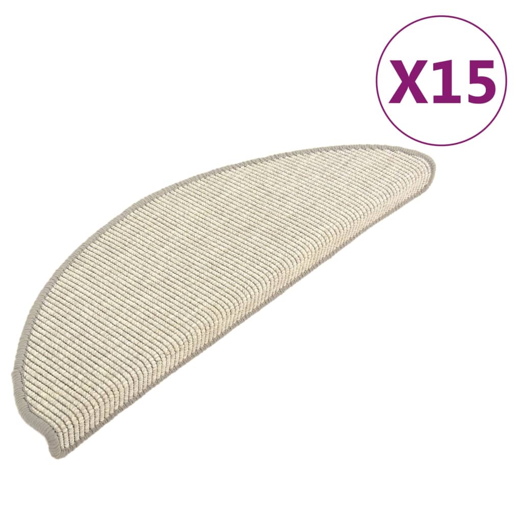 Selvklebende trappematter 15 stk 65x21x4 cm sølv