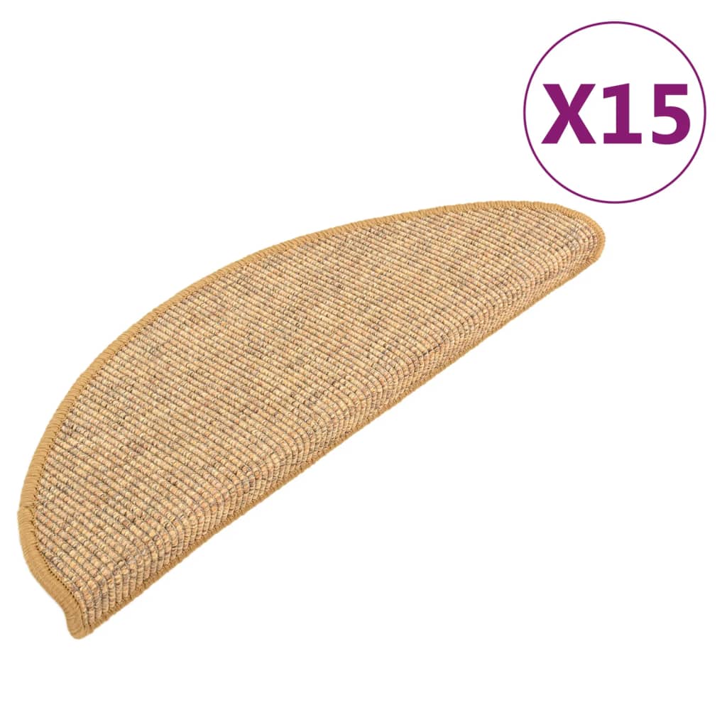 Selvklebende trappematter 15 stk 65x21x4 cm oransje