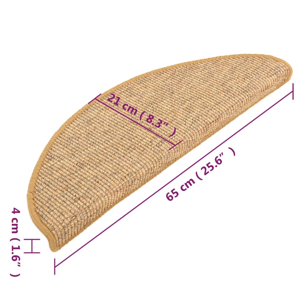 Selvklebende trappematter 15 stk 65x21x4 cm oransje