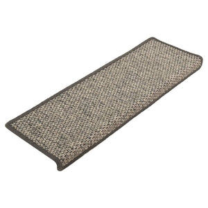 Selvklebende trappematter sisal 15 stk 65x21x4 cm grå og beige