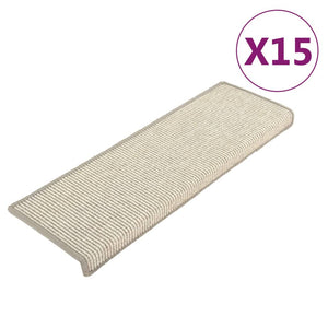 Selvklebende trappematter 15 stk 65x21x4 cm sølv