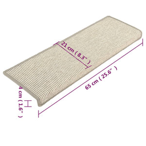 Selvklebende trappematter 15 stk 65x21x4 cm sølv