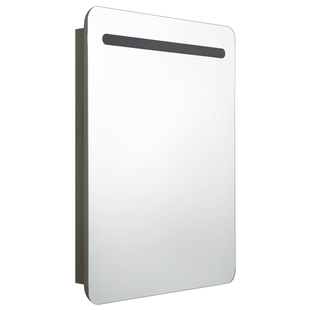 LED-speilskap til bad antrasitt 60x11x80 cm