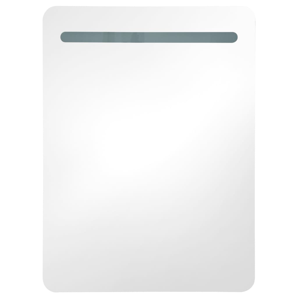LED-speilskap til bad antrasitt 60x11x80 cm