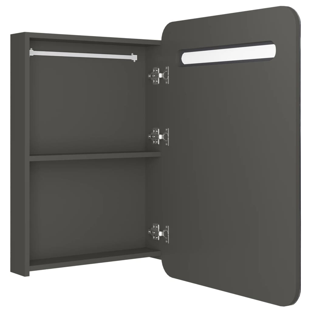 LED-speilskap til bad antrasitt 60x11x80 cm