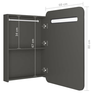 LED-speilskap til bad antrasitt 60x11x80 cm