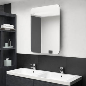 LED-speilskap til bad antrasitt 60x11x80 cm
