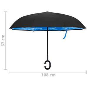 Paraply med C-håndtak svart 108 cm