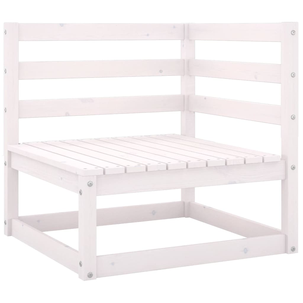 2-seater garden sofa with cushions white solid pine wood
