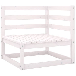 2-seater garden sofa with cushions white solid pine wood