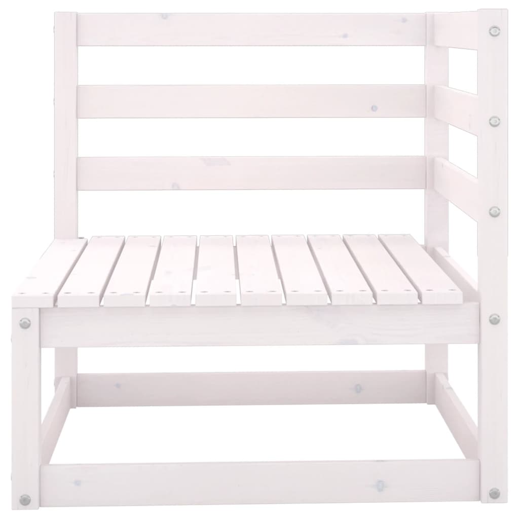 2-seater garden sofa with cushions white solid pine wood
