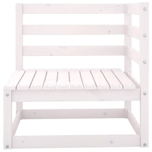 2-seater garden sofa with cushions white solid pine wood