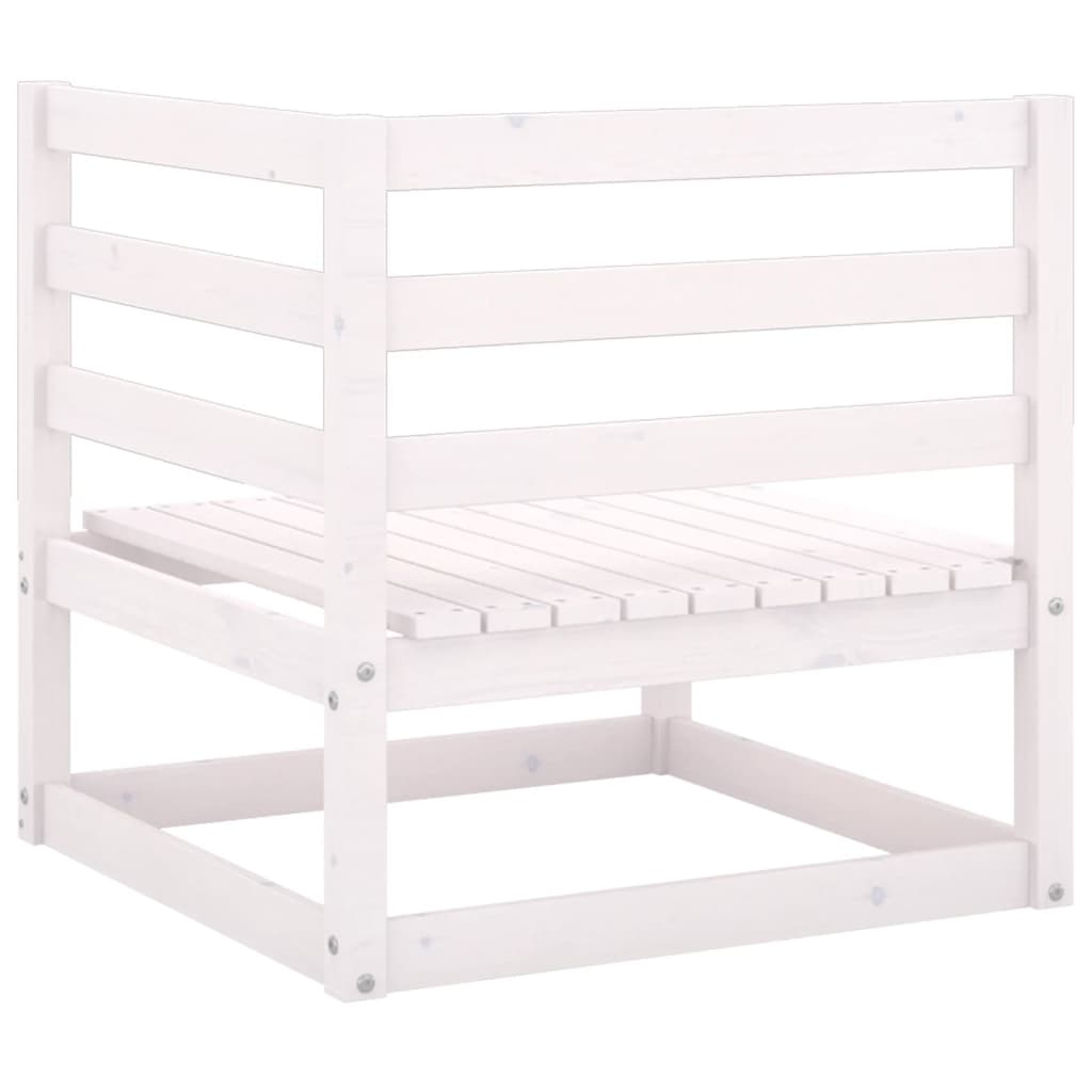 2-seater garden sofa with cushions white solid pine wood