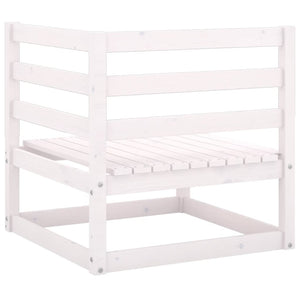 2-seater garden sofa with cushions white solid pine wood