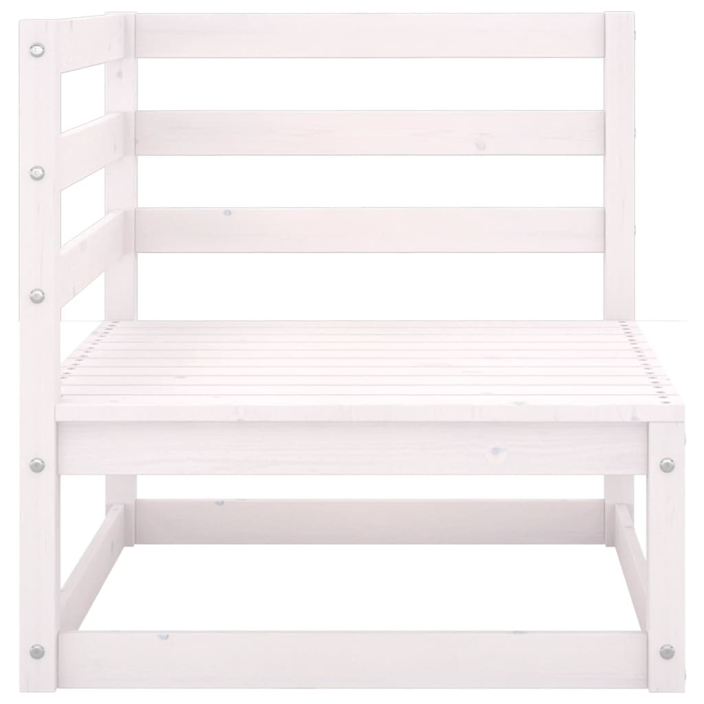 2-seater garden sofa with cushions white solid pine wood