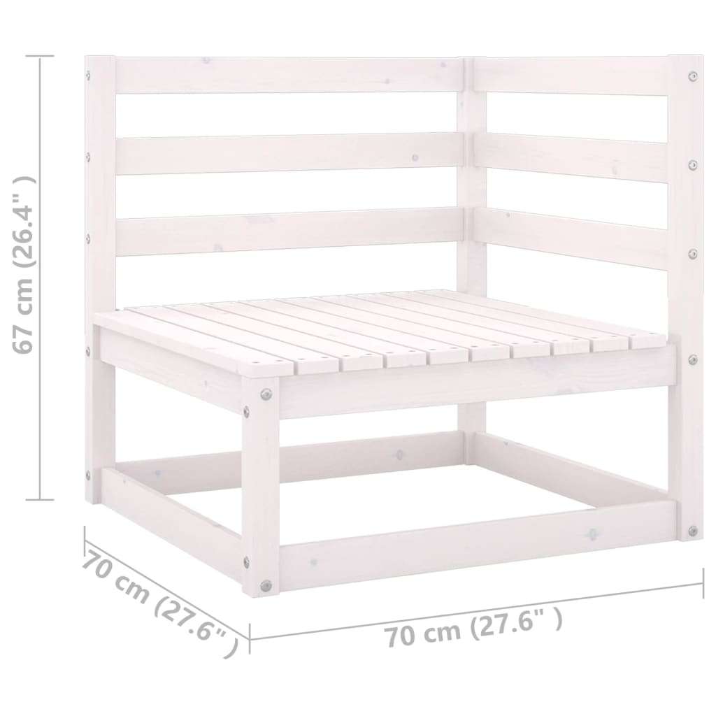 2-seater garden sofa with cushions white solid pine wood