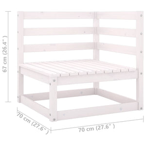 2-seater garden sofa with cushions white solid pine wood
