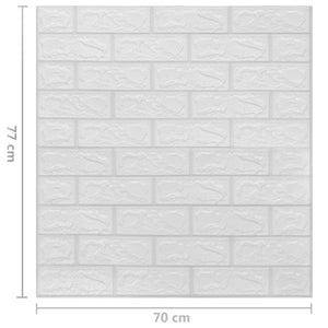 3D-tapet murstein selvklebende 40 stk hvit