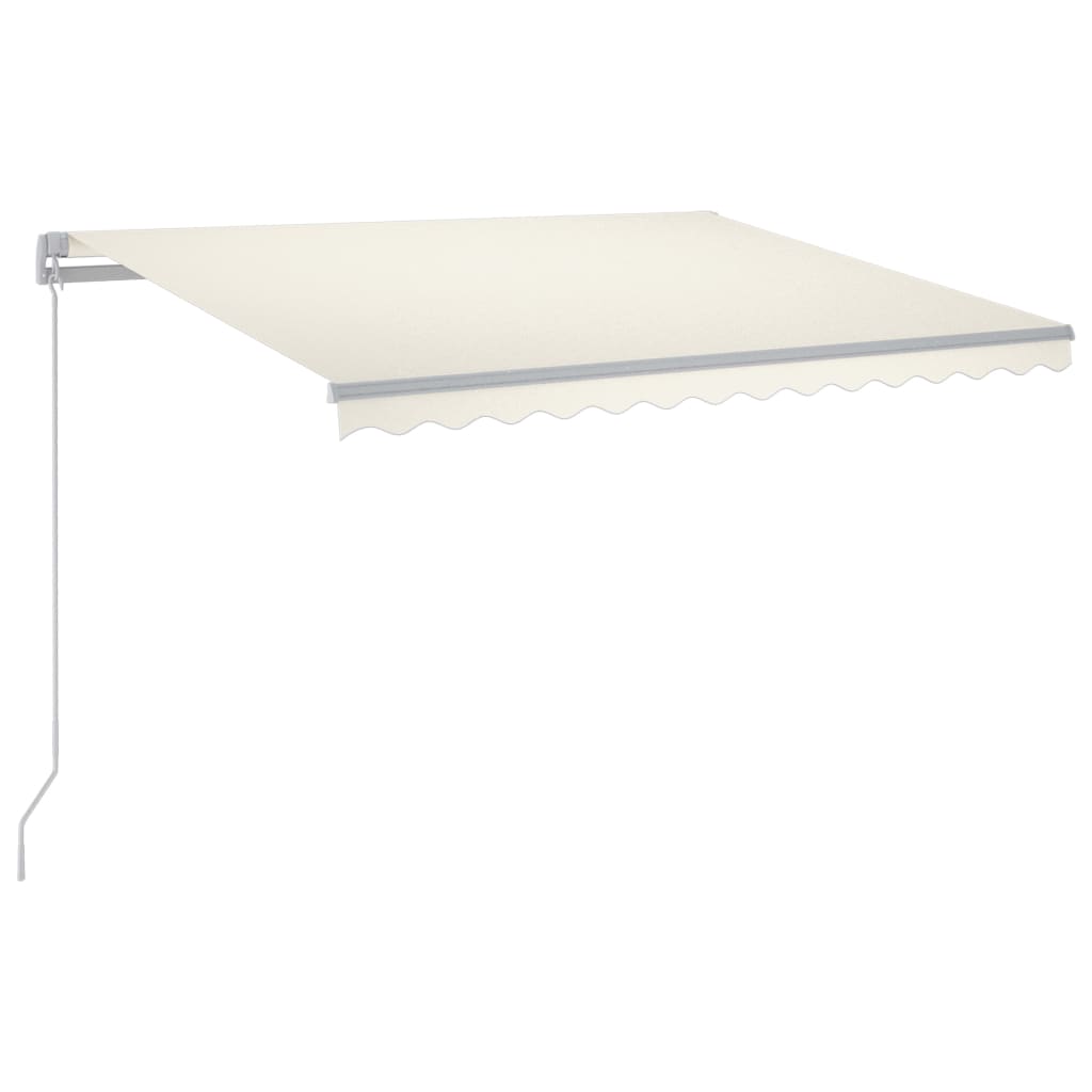 Manual retractable awning with LED 300x250 cm cream white