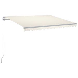 Manual retractable awning with LED 300x250 cm cream white