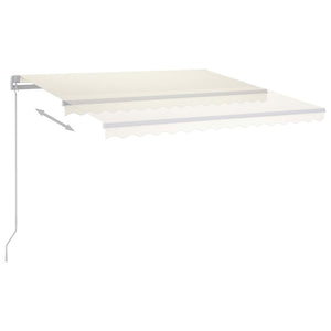 Manual retractable awning with LED 300x250 cm cream white