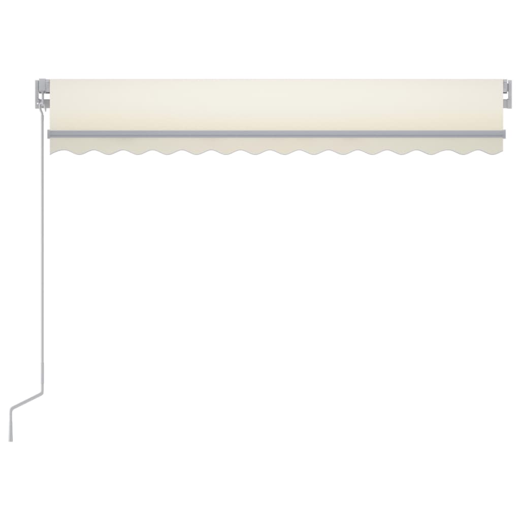 Manual retractable awning with LED 300x250 cm cream white