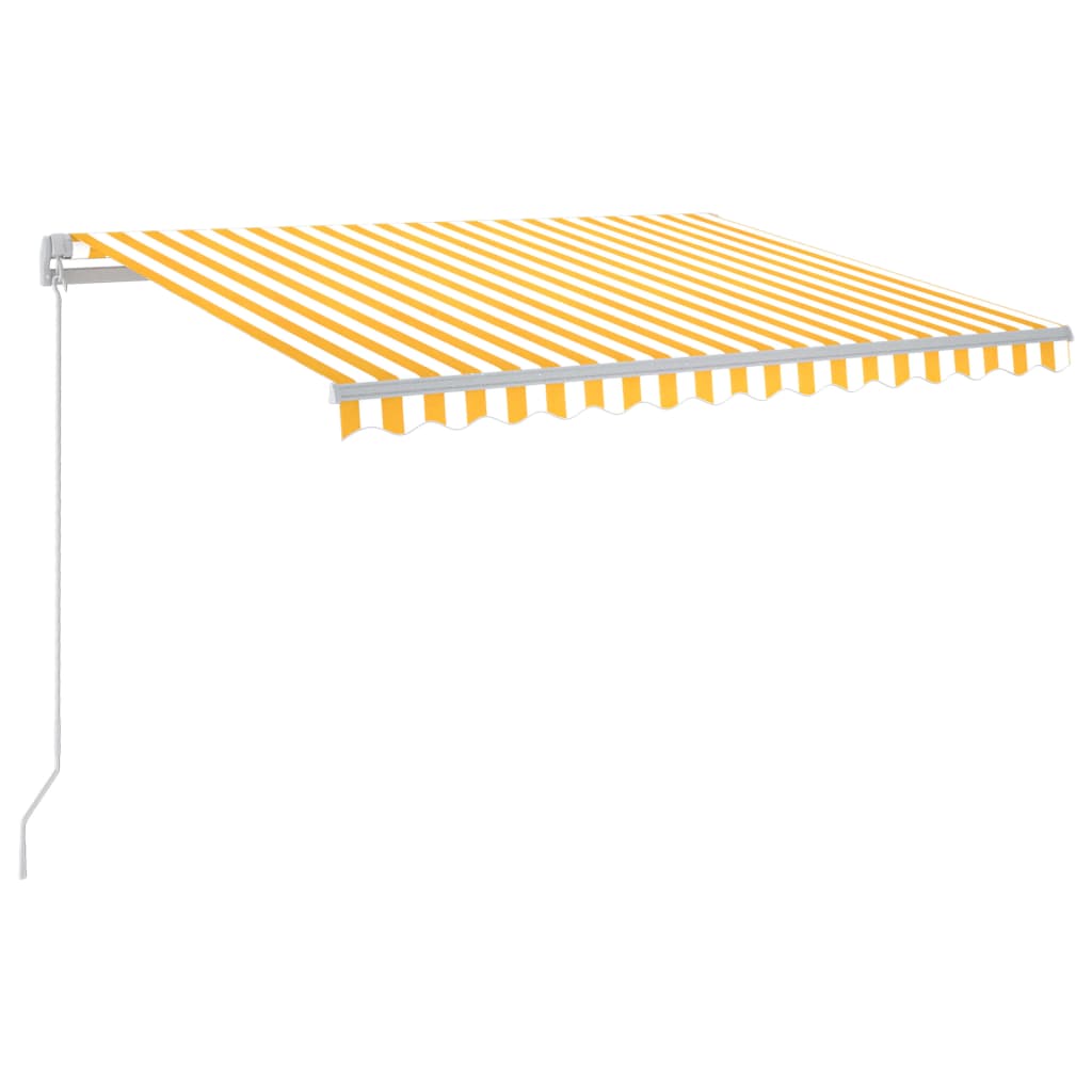 Manual retractable awning with LED 300x250 cm yellow and white