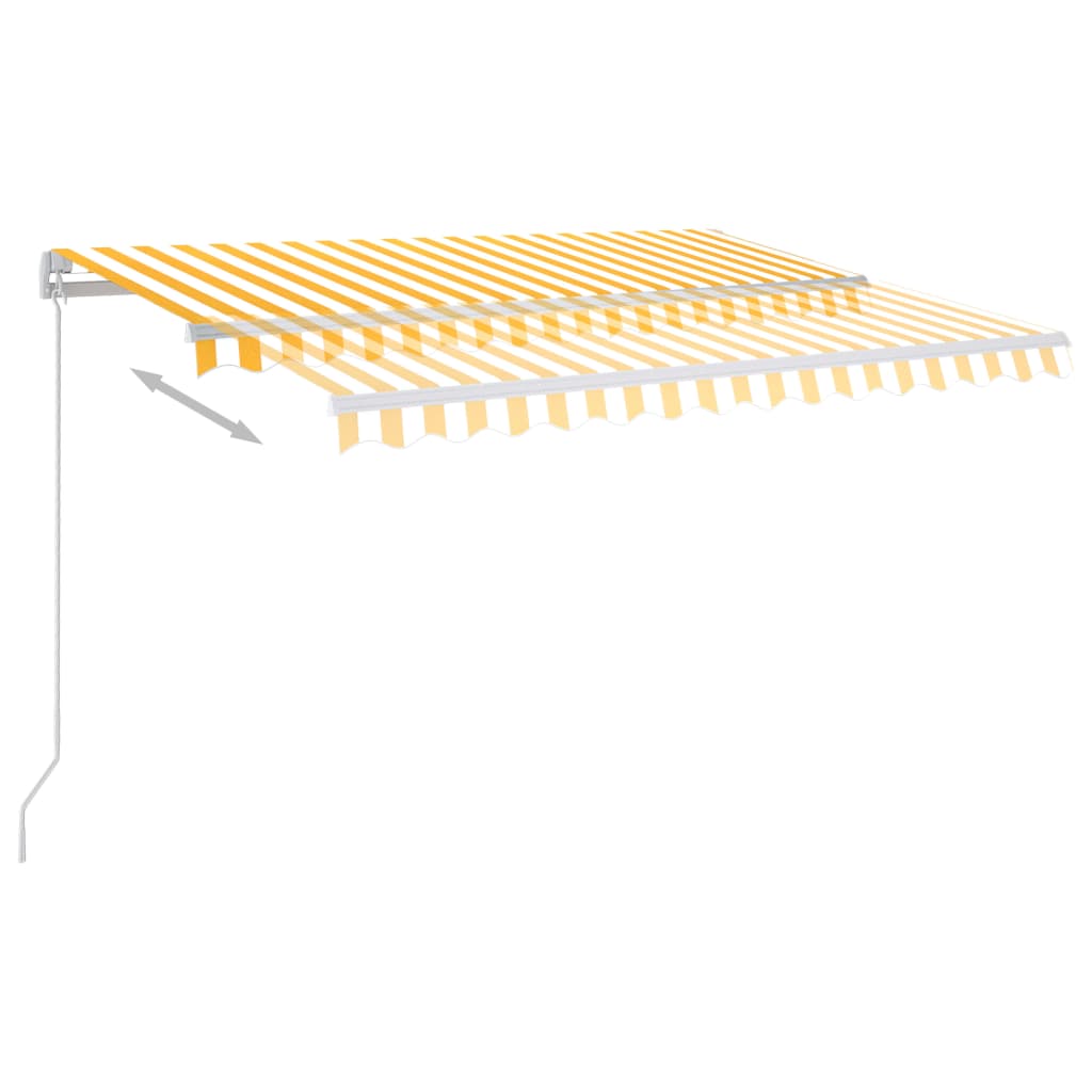 Manual retractable awning with LED 300x250 cm yellow and white