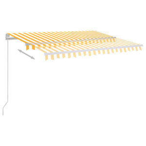 Manual retractable awning with LED 300x250 cm yellow and white