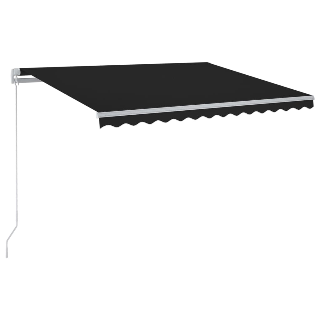Manual retractable awning with LED 300x250 cm anthracite