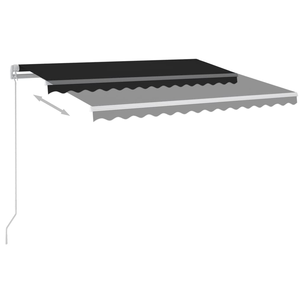 Manual retractable awning with LED 300x250 cm anthracite