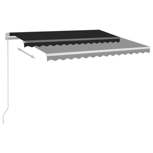 Manual retractable awning with LED 300x250 cm anthracite