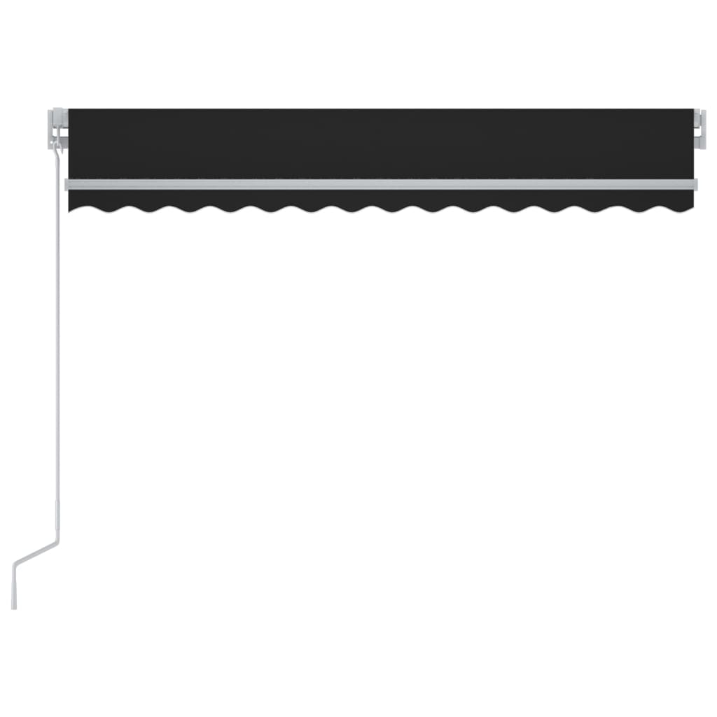 Manual retractable awning with LED 300x250 cm anthracite