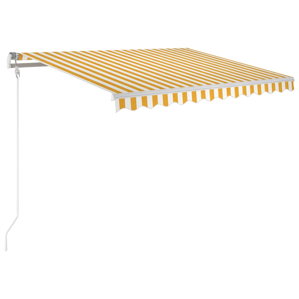 Automatisk uttrekkbar markise 300x250 cm gul og hvit