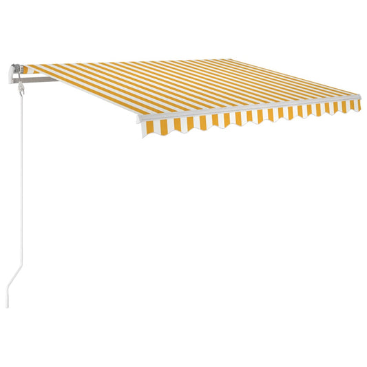 Automatisk uttrekkbar markise 300x250 cm gul og hvit