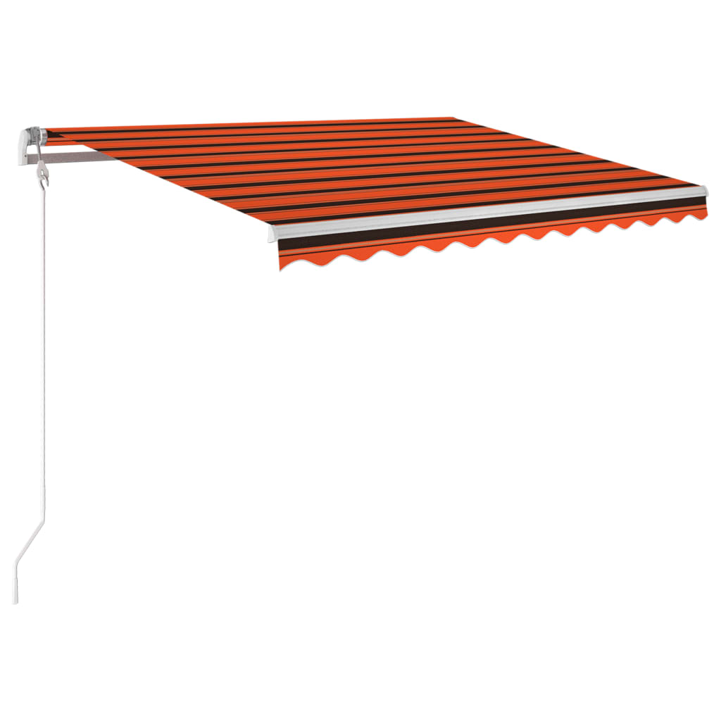 Automatisk uttrekkbar markise 300x250 cm oransje og brun