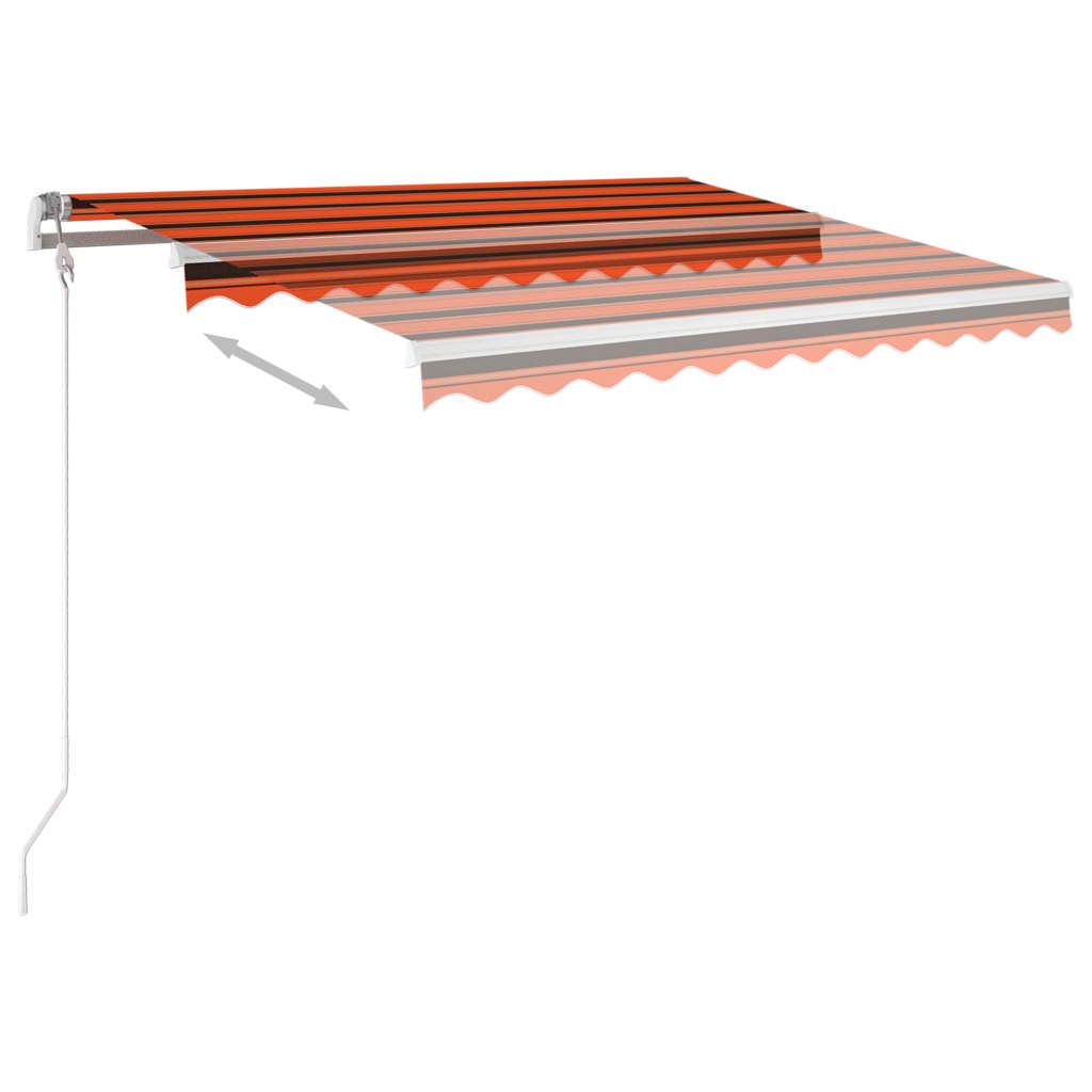 Automatisk uttrekkbar markise 300x250 cm oransje og brun