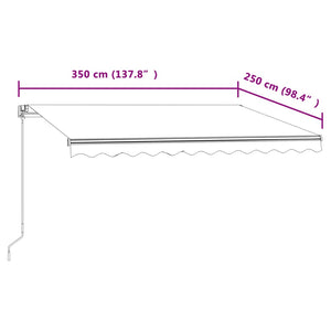 Automatisk uttrekkbar markise 350x250 cm kremhvit