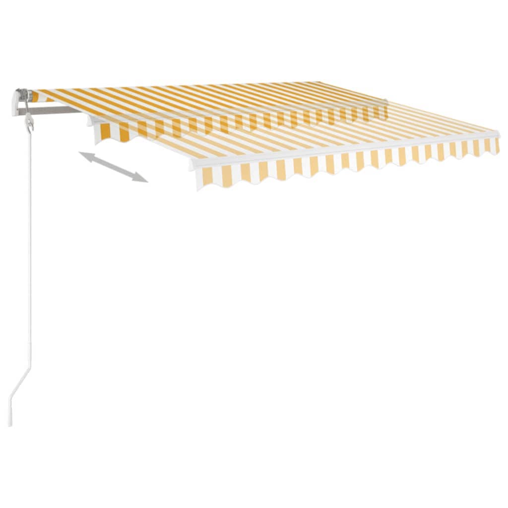 Automatisk uttrekkbar markise 350x250 cm gul og hvit