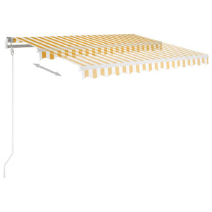 Automatisk uttrekkbar markise 350x250 cm gul og hvit