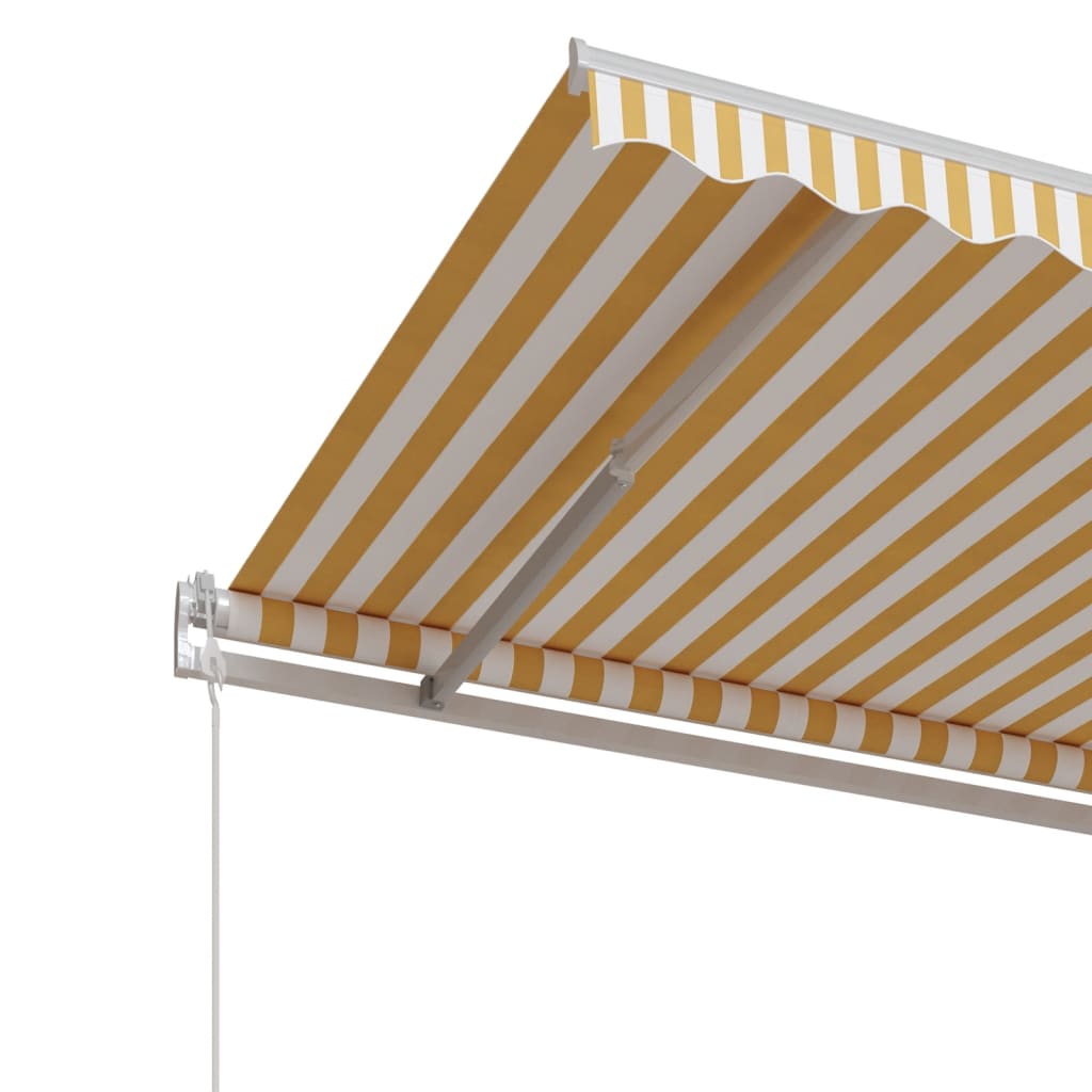 Automatisk uttrekkbar markise 350x250 cm gul og hvit