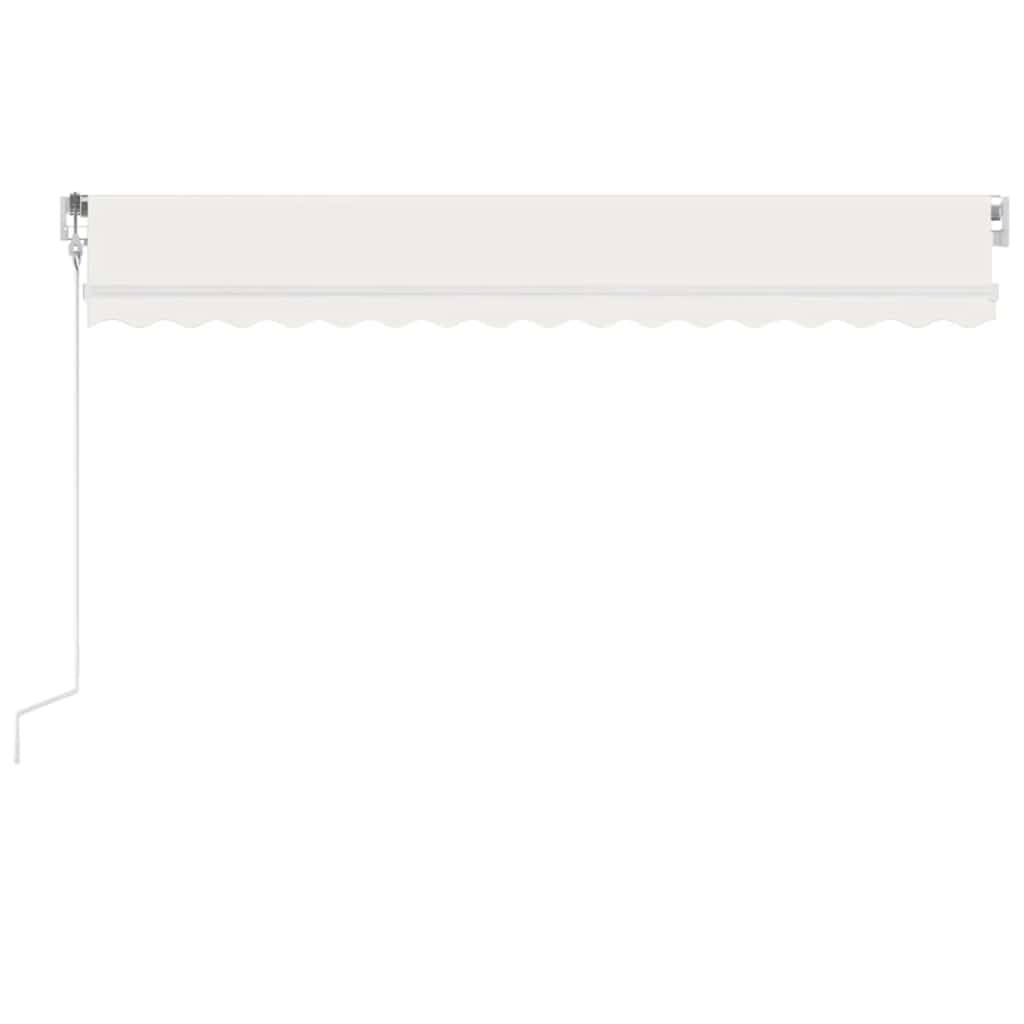Automatisk markise med vindsensor og LED 400x300 cm kremhvit