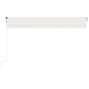 Automatisk markise med vindsensor og LED 400x300 cm kremhvit