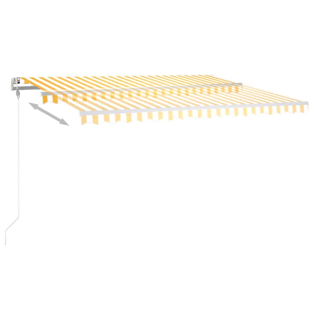 Automatisk markise med vindsensor og LED 400x300 cm gul/hvit