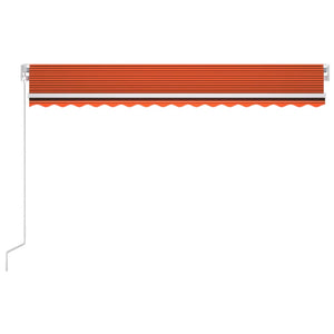 Automatisk markise med vindsensor og LED 400x300cm oransje/brun