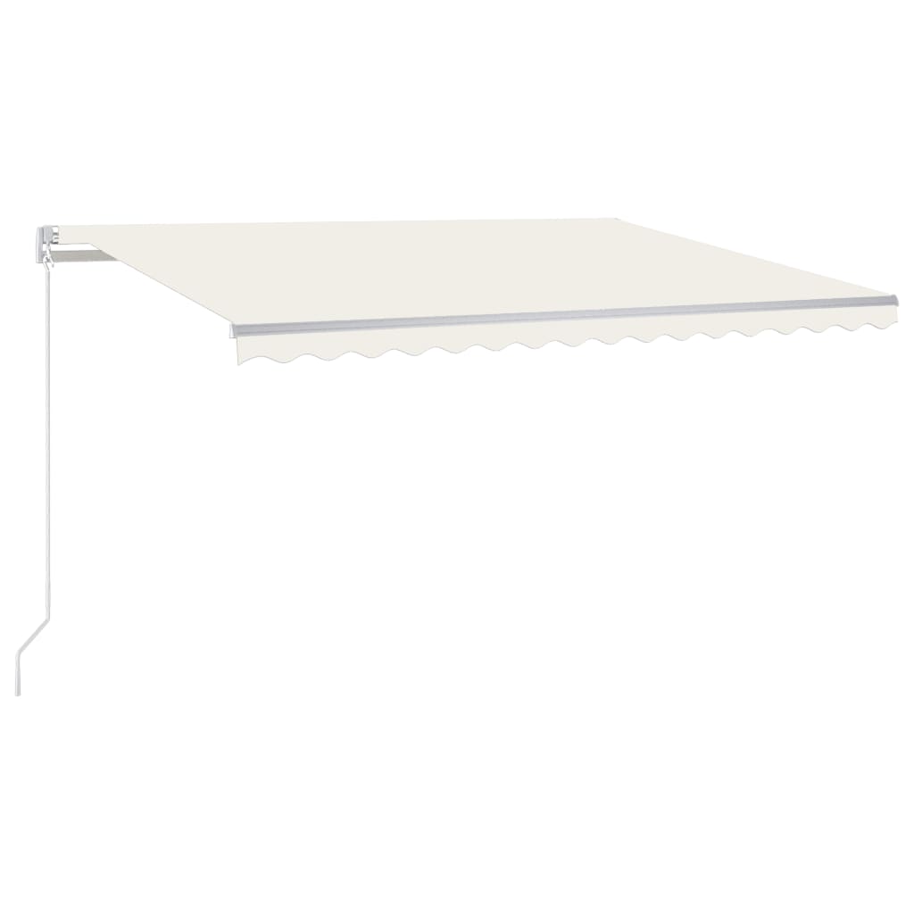 Manuell uttrekkbar markise 450x300 cm kremhvit
