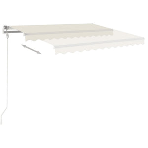 Manuell uttrekkbar markise 450x300 cm kremhvit