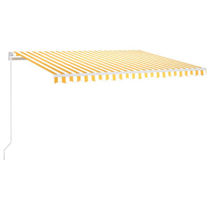 Manuell uttrekkbar markise 450x300 cm gul og hvit
