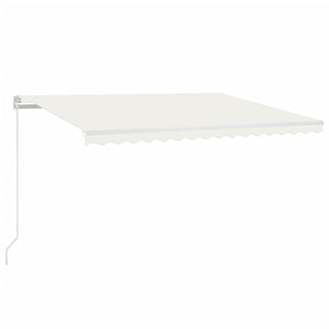 Automatisk markise med vindsensor og LED 450x300 cm kremhvit