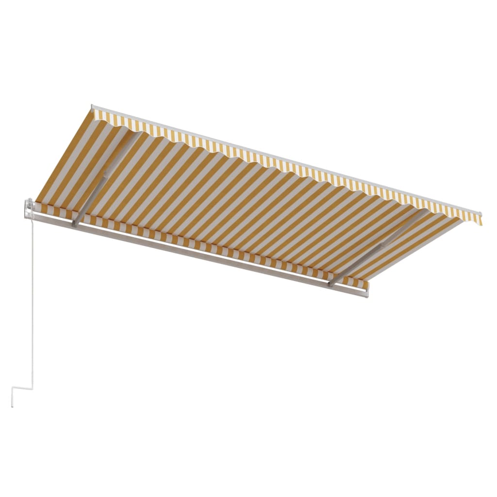 Automatisk uttrekkbar markise 500x300 cm gul og hvit